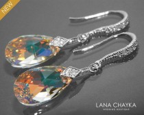 Aurora Borealis Crystal Earrings Swarovski AB Crystal Earrings Bridal ab Teardrop Crystal Earrings Wedding Bridesmaid Earrings Prom Earrings wedding photo - Aurora Borealis Crystal Earrings Swarovski AB Crystal Earrings Bridal ab Teardrop Crystal Earrings Wedding Bridesmaid Earrings Prom Earrings