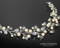 Pearl Bridal Hair Vine, Swarovski Ivory Pearl Hair Vine, Pearl Crystal Hair Piece, Wedding Bridal Head Piece, Crystal Pearl Hair Jewelry wedding photo - Pearl Bridal Hair Vine, Swarovski Ivory Pearl Hair Vine, Pearl Crystal Hair Piece, Wedding Bridal Head Piece, Crystal Pearl Hair Jewelry