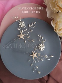 wedding photo -  flower girls pearl headband