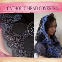 wedding photo -  Black Veil catholic lace mantilla veil Head coverings Circle Church Veil Black Spanish Lace Infinity Latin Mass Consolation Lace
