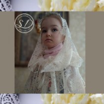 wedding photo -  Bridal hooded cape|First Communion gift for girls|Catholic gifts for girl|Lace mantilla veil|cape baptême fille|St Therese "Little Flower"