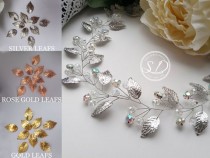 wedding photo -  Silver leaf hair vine|Bohemian bridal headpiece |braut haarschmuck gold hair vines bridal rose gold|greek gold leaf hair Wedding Headband