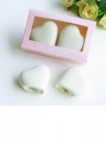 wedding photo -  Heart Shaped/Simple/"Sweet Heart" Heart Shaped Ceramic Salt & Pepper Shakers (Set of 2)