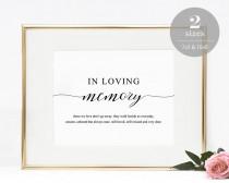 wedding photo - In Loving Memory Sign Template, Printable In Memory Sign, Wedding Sign, Memorial Table Sign, Editable PDF, Instant Download #SPP007lm