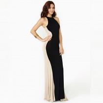 wedding photo -  Sexy Attractive Split Front Solid Color Slimming Sheath Scoop Neck Sleeveless Racerback Sleeveless Top Dress - Bonny YZOZO Boutique Store