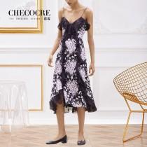 wedding photo -  Sexy Printed Off-the-Shoulder Chiffon Summer Dress Strappy Top - Bonny YZOZO Boutique Store