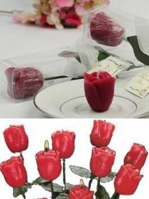 wedding photo -  BeterGifts Candle Favor Red Rose Shaped Tea Party Souvenir