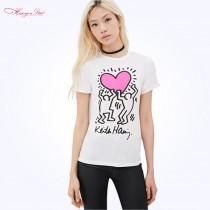 wedding photo -  School Style Must-have Printed Slimming Cartoon Summer T-shirt - Bonny YZOZO Boutique Store