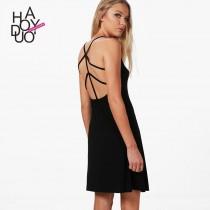 wedding photo -  Sexy Open Back Hollow Out High Waisted One Color Summer Dress - Bonny YZOZO Boutique Store