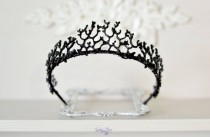 wedding photo -  Gothic Crown Black Queen Black Tiara coral twigs headband Black metal branches Crown Gothic Fantasy crown Halloween headband