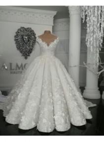 wedding photo -  Designer Brautkleider Mit Spitze Blumen Weiße Hochzeitskleider online Modellnummer: XY423