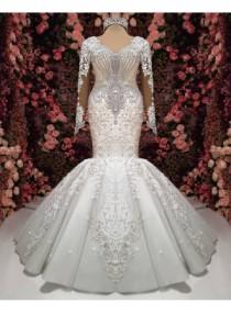 wedding photo -  Luxus Brautkleid Mit Ärmel Spitze Hochzeitskleider Online Modellnummer: BC0252
