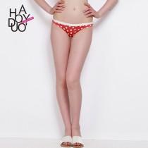 wedding photo -  Vogue Sweet Printed Solid Color Low Rise Polka Dots Summer Underpant - Bonny YZOZO Boutique Store