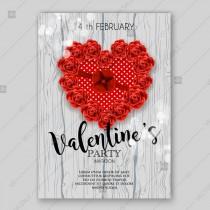 wedding photo -  Romantic Valentine card with roses and lettering. Vector illustration printable template on wooden texture