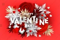 wedding photo -  Happy Valentine's Day Hearts vector background romantic greeting card floral design