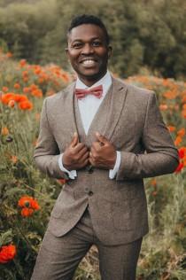 Custom Brown Tweed 3-Piece Suit Men Vintage Winter Formal Wedding Suits For Men Men's Classic Suit 3 Pieces Men Suit Other Colors Available wedding photo - Custom Brown Tweed 3-Piece Suit Men Vintage Winter Formal Wedding Suits For Men Men's Classic Suit 3 Pieces Men Suit Other Colors Available