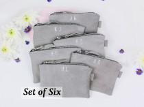 Bridesmaid Suede Clutch Set // Bridesmaid Gift // Set of 6 Wedding Bags // Personalised Bridesmaid Bags // Leather Monogrammed Bag wedding photo - Bridesmaid Suede Clutch Set // Bridesmaid Gift // Set of 6 Wedding Bags // Personalised Bridesmaid Bags // Leather Monogrammed Bag