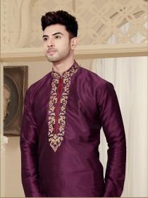 Traditional Fancy dark purple Man's Kurta Pajama in plus size, Embroidery Work, Anniversary, party Kurta, wedding kurta pajama wedding photo - Traditional Fancy dark purple Man's Kurta Pajama in plus size, Embroidery Work, Anniversary, party Kurta, wedding kurta pajama