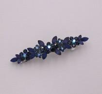 Sapphire Blue Crystal Rhinestone Barrette, Wedding Crystal Hair Clip, Hair Barette, Wedding Accessory, Brynlee Blue Barrette Clip wedding photo - Sapphire Blue Crystal Rhinestone Barrette, Wedding Crystal Hair Clip, Hair Barette, Wedding Accessory, Brynlee Blue Barrette Clip