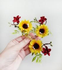 sunflower hair pin, fall hair clips, sunflower hair accessories, sunflower hair clip, burgundy hair piece, burgundy hair flower, wedding wedding photo - sunflower hair pin, fall hair clips, sunflower hair accessories, sunflower hair clip, burgundy hair piece, burgundy hair flower, wedding