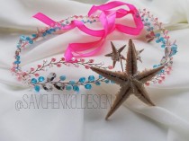 wedding photo -  Starfish Crown|Blue Beach Bridal Hairpiece|ocean theme|mermaid tiara adult Seashell|Beach wedding|Starfish hair accessories|under the sea