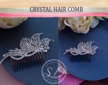 wedding photo -  Clear Rhinestone Crystal bridal hair comb Swarovski Bridal hair comb Bridesmaids Hair Comb Vintage Inspired Crystal Jewelry