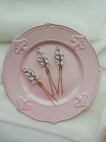 wedding photo -  Wedding hair pins and proposal box|Rhinestone headpiece|Bridesmaid Hair accesories|rhinestone hair pin|haarspeld laurier|diamonte pins
