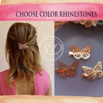 wedding photo -  Butterfly Hair Clip Woodland Themed Bobby Pin Bohemian Hair Clips Mother's Day Gift For Her Butterfly Headpiece Filigree Butterfly Antique