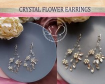 wedding photo -  Ivory Pearl Crystal Dangle Earrings Bridal earrings Bridesmaid Earrings Gift For Wife Drop Pearl Earrings Prom Bridesmaid Flower Girl