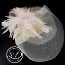 wedding photo -  Fascinator headband ivory meghan markle hat kentucky derby hat Feather barrette Wedding hats women Gatsby headpiece Formal women feather