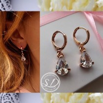 wedding photo -  Will you be my Bridesmaid set Rose Gold Bridesmaid Jewelry Swarovski Necklace and Earring Set Wedding Jewelry Maid Of Honour or flower girl