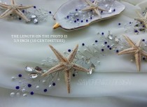 wedding photo -  Bridesmaid hair gifts|mermaid crown adult|beach wedding hair accessory|seashell hair comb|starfish hair vine|blue bridesmaid headpiece|