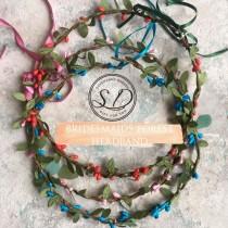 Woodland flower girl Boho wedding Greek Goddess halo hair headband burgundy headpiece rustic boho wedding crown bohemian rustic headpiece wedding photo - Woodland flower girl Boho wedding Greek Goddess halo hair headband burgundy headpiece rustic boho wedding crown bohemian rustic headpiece