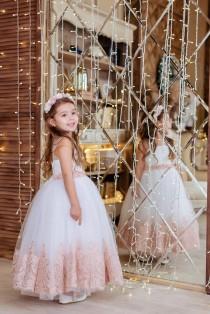 Flower Girl Dress, Wedding Girl Dress, White Flower Hirl Dress, Junior Bridesmaid Dress, Flower Girl Dresses, Lace Flowers Girl Dress, Dress wedding photo - Flower Girl Dress, Wedding Girl Dress, White Flower Hirl Dress, Junior Bridesmaid Dress, Flower Girl Dresses, Lace Flowers Girl Dress, Dress