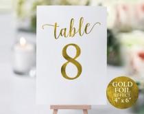 wedding photo - Gold Table Number Template, Table Numbers, Wedding Table Numbers, Printable Table Numbers, Calligraphy, 4x6, PDF Instant Download, MM01-3