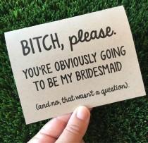 wedding photo - Will you be my Bridesmaid / Bridesmaid card / Bridal party proposal / card for bridesmaid / Funny Bridesmaid card / Bridesmaid proposal card
