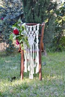 wedding photo -  Macrame Wedding Chair Backs, Wedding Chair Hanger, Boho Wedding Decor, Bohemian Wedding Ideas, Two pieces.