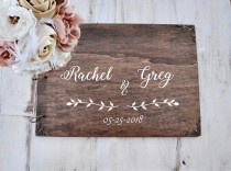 wedding photo -  Wedding Guest Book, Personalized Wedding Guest Book Alternative, Wood Guestbook Sign Calligraphy, Unique Guest Book, Bridal shower gift.