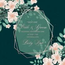 wedding photo -  Wedding invitation watercolor vector greenery branches fern eucalyptus olive laurel wreath winter