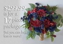 Wedding Bouquet, Bridal Bouquet, Bridesmaid Bouquet, Silk Flower Bouquet, Wedding Flower, burgundy, wine, blue, navy blue, Lily of Angeles wedding photo - Wedding Bouquet, Bridal Bouquet, Bridesmaid Bouquet, Silk Flower Bouquet, Wedding Flower, burgundy, wine, blue, navy blue, Lily of Angeles