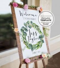 Baby Shower Welcome Sign Editable Template wedding photo - Baby Shower Welcome Sign Editable Template