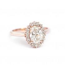 wedding photo -  Oval Diamond 1.16 carat Unique Engagement Ring, Diamond Diana