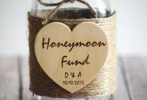 Rustic Heart Sign Wood Heart Wedding Table Rustic Wedding Honeymoon Fund Sign Mason Wedding Table Sign Centerpiece wedding photo - Rustic Heart Sign Wood Heart Wedding Table Rustic Wedding Honeymoon Fund Sign Mason Wedding Table Sign Centerpiece