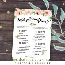 What's on your Phone Game Bridal Shower Game, Printable Bridal Shower Games, Floral, Pink Peonies Instant Download wedding photo - What's on your Phone Game Bridal Shower Game, Printable Bridal Shower Games, Floral, Pink Peonies Instant Download