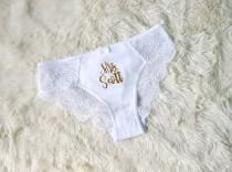 Bride Underwear - Personalized Bride Panties - Bridal Panties - Custom Bridal Panties - Bridal Shower Gift - White Lace Underwear - P001 wedding photo - Bride Underwear - Personalized Bride Panties - Bridal Panties - Custom Bridal Panties - Bridal Shower Gift - White Lace Underwear - P001