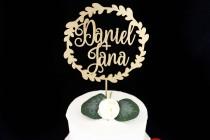 Custom Wreath Wedding Cake Topper wedding photo - Custom Wreath Wedding Cake Topper