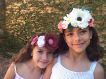 Crown Headband, Flower Girls Headband, country wedding, rustic wedding photo - Crown Headband, Flower Girls Headband, country wedding, rustic