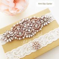 wedding garter rose gold, bridal garter rose gold, ivory rose gold garter, rose gold garters, garter belt rose gold, rhinestone garter wedding photo - wedding garter rose gold, bridal garter rose gold, ivory rose gold garter, rose gold garters, garter belt rose gold, rhinestone garter