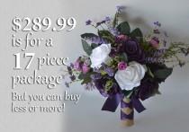 Wedding Bouquet, Bridal Bouquet, Bridesmaid Bouquet, Silk Flower Bouquet, Wedding Flower, purple, plum, lavender, fuchsia, Lily of Angeles wedding photo - Wedding Bouquet, Bridal Bouquet, Bridesmaid Bouquet, Silk Flower Bouquet, Wedding Flower, purple, plum, lavender, fuchsia, Lily of Angeles
