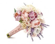 Spring Wedding Bridal or Bridesmaid Bouquet - add a Groom's Boutonniere - White Calla Lily Lavender Pink Peonies White Anemones Lilac wedding photo - Spring Wedding Bridal or Bridesmaid Bouquet - add a Groom's Boutonniere - White Calla Lily Lavender Pink Peonies White Anemones Lilac